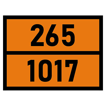 Табличка «Опасный груз 265-1017», Хлор